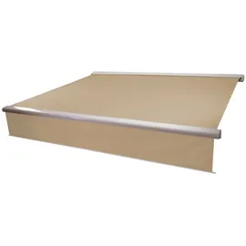 MCW Kassetten-Markise H124 Volant Ausfahrbar 4x3m Polyester Creme