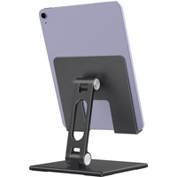 ALASHI Tablet Ständer, Verstellbare Tablet Halterung, Faltbarer Tablet ständer Handy Ständer Tisch Tablet Halter Dock für 7 bis 13,3 Zoll Tablets,Schwarz