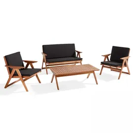 Oviala Business Klappbare Gartenmöbel 4-Sitzer aus Holz