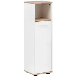 BadeDu ARC Midischrank 30 cm Weiß/Braun hell