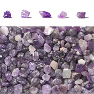 ideayard 910 GrammAmethyst Mini Trommelsteine, Natürlicher Amethyst Kristall Unregelmäßig Getrommelte Chips für Garten Blumentöpfe Aquarium Dekorative Steine