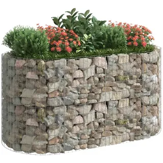 vidaXL Gabionen-Hochbeet Verzinktes Eisen 200x100x100 cm