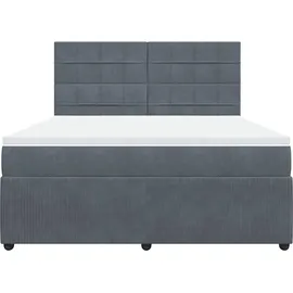 vidaXL Boxspringbett 180 x 200 cm Dunkelgrau