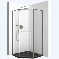 mai & mai Fünfeckdusche 90x90 cm mit Drehtür Duschkabine Eckdusche 8mm Esg-sicherheitsglas Nano-beschichtung Duschabtrennung Ravenna68k-plus