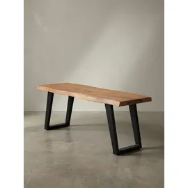 KADIMA DESIGN Garderobenbank 120 x 40 x 45,5 cm Akazie Massivholz / beige