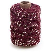 VIVANT cord cotton lurex twist 50mx2mm fine dunkel rot