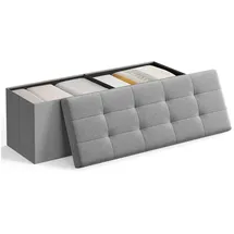 Songmics Sitztruhe LSF77G hellgrau Stoff 110,0 cm