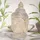 ECD Germany Buddha Figur 78 cm Beige/grau, Kunststein Polyresin, Kopf Statue Skulptur Feng Shui Kunststeinfigur - Dekoobjekte, Buddha Figuren