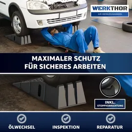 GENTOR WERKTHOR Auffahrrampen [2er Set] - für PKW bis 5t - Hochbelastbare Rampe Auto Wohnmobil,