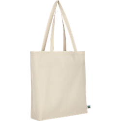 TEXXILLA Tasche aus Fairtrade-zertifizierter Baumwolle mit 2 langen Henkeln, Boden- und Seitenfalte, natur