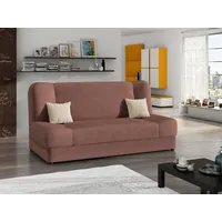 MIRJAN24 Schlafsofa Jonas, mit Bettkasten und Schlaffunktion, zwei Kissen, Wellenfeder rosa
