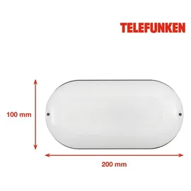Telefunken Außenwandleuchte Kunststoff 20 cm 15 W inkl. LED-Lampe schwarz