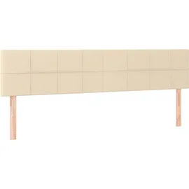 vidaXL Boxspringbett mit Matratze Creme 180x200 cm Stoff