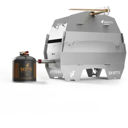 Skotti Cap Abdeckung Edelstahl inkl. Grillzange und Tasche