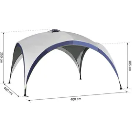 Outsunny Pavillon 4 x 4 m cremeweiß