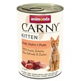 Animonda Carny Kitten 400g Dose Katzennassfutter x 400 Gramm Kalb und Huhn und Pute