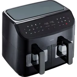 Heißluftfritteuse »MD11760 P20 XXL, 2 separat gesteuerte Garkammern, Touch Display«, 2400 W, 9 Automatikprogramme/je 4,35 l pro Korb, schwarz, 55026162-0 schwarz