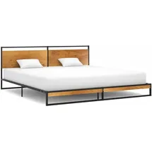 vidaXL Bett Metall 200 x 200 cm Schwarz