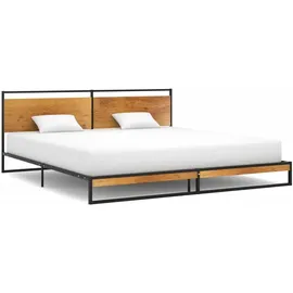 vidaXL Bett Metall 200 x 200 cm Schwarz