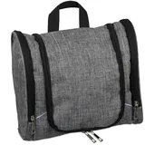 Relaxdays Kulturbeutel, XL, 8 Liter, Breite 26,5cm, Polyester, grau,