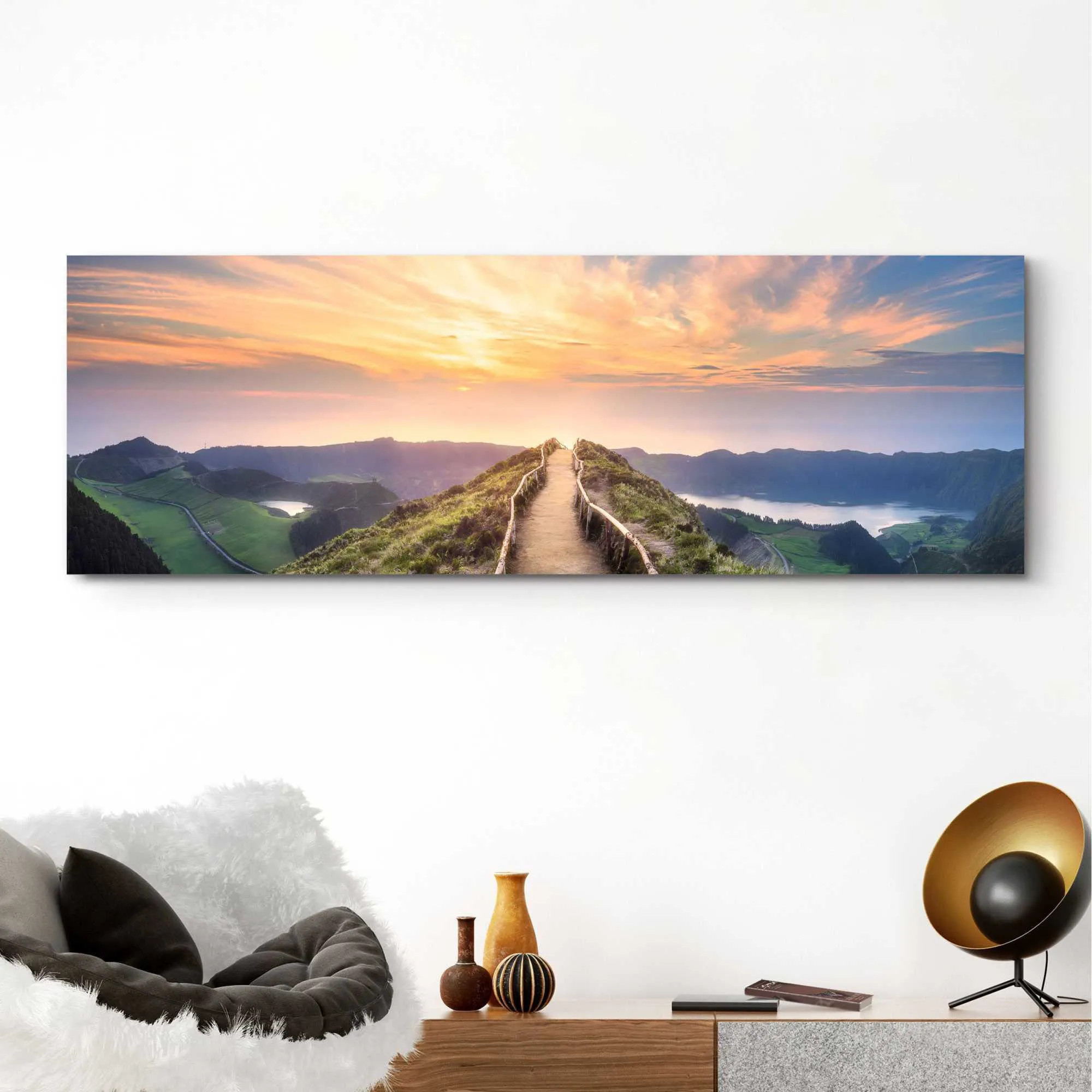 Reinders! Wandbild »Wandbild Morgenröte Berge - Sonnenaufgang - Natur«, Landschaften, (1 St.) Reinders! grün