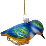 SIKORA Eisvogel besondere Weihnachtskugel Glas Christbaumschmuck Deko Figur Weihnachten Anhänger Ornament - Meisterstücke - BS730