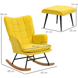 Homcom Schaukelstuhl mit Hocker 64x90x89 cm