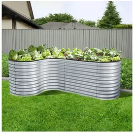 Konifera Hochbeet 240 x 160 x 82 cm Silber