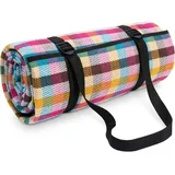 Paco Home Picknickdecke Campingdecke XXL Strand Picknickdecke Wasserdicht Mit Tragegriff Leicht Kompakt Tragbar Isoliert, Farbe:Mehrfarbig 1, Größe:150x200cm