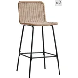 Möbel Kraft Barhocker 2er-Set ¦ braun ¦ Maße (cm): B: 47,5 H: 103