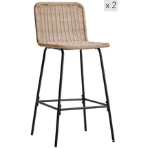 Möbel Kraft Barhocker 2er-Set ¦ braun ¦ Maße (cm): B: 47,5 H: 103