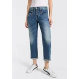 Herrlicher Boyfriend-Jeans »Shyra Tap Denim« mit halbverdeckter Knopfleiste, blau