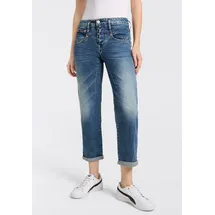 Herrlicher Boyfriend-Jeans »Shyra Tap Denim« mit halbverdeckter Knopfleiste, blau