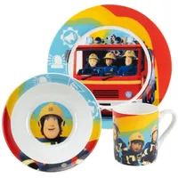 UNITED LABELS Feuerwehrmann Sam 3-teiliges Geschirrset für Kinder, Frühstücksset