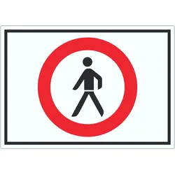 HB-Druck Für Fußgänger verboten Symbol Aufkleber A5 (148x210mm)