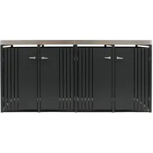 MCW Mülltonnenverkleidung O67-PK-4 260 x 125 x 84 cm schwarz