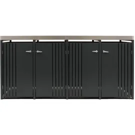 MCW Mülltonnenverkleidung O67-PK-4 260 x 125 x 84 cm schwarz