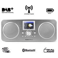 AudioAffairs IR 010 Internet-Radio (Digitalradio (DAB), UKW, Internetradio, 10,00 W, USB-Ladeanschluss mit Powerbank) silberfarben