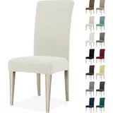 【3 € Rabatt ab 10 €】YSTYLE Sitzbezüge für Esszimmerstühle, Stuhlhusse für Esszimmer, 4 Stück, Größe LM, Naturweiß