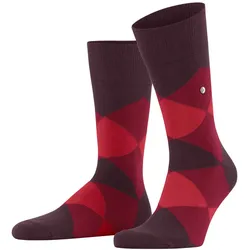 Burlington Herren Socken - Clyde, Rautenmuster, Bio-Baumwolle Rot 40-46