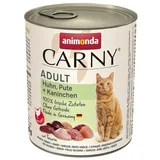 Carny Katzen Nassfutter Huhn + Pute + Kaninchen (6 x 800g), Katzen Nassfutter von animonda ohne Getreide und Zucker, mit frischen fleischlichen Zutaten