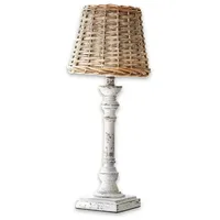 Loberon Tischlampe Noelie Handarbeit, bezaubernder Schilfschirm, antikveredelt, Tischleuchte, Wohn-Accessoire,