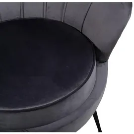 VCM Relaxsessel Nice Velours 83 x 76 x 0 cm Grau