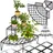 Tectake Blumentreppe mit 3 Stufen 60 x 60 cm Schwarz
