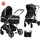 Chipolino Kinderwagen Aura 2 in 1 umbaubar Wickeltasche Sitz umkehrbar bis 22 kg schwarz