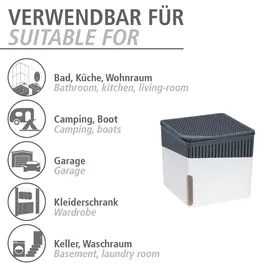 Wenko Nachfüller Raumentfeuchter Cube 1000 g Nachfüllpack, reduziert Schimmel & Gerüche, 1 kg Granulatblock