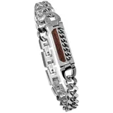 HOLZKERN Outlands Herren-Armband Walnuss/Silberfarben 90106310 Größe onesize