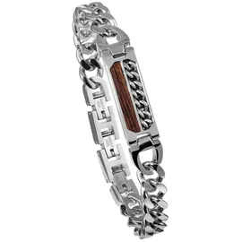 HOLZKERN Outlands Herren-Armband Walnuss/Silberfarben 90106310 Größe onesize