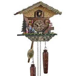 Trenkle -Kuckucksuhr Quarz Laufwerk Schwarzwaldhaus Heidi mit Beleuchtung 24cm- 7204 QM HZZG