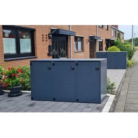 Reinkedesign Mülltonnenbox Boxxi Typ-XD, 3x 120l, Türfarbe Anthrazit
